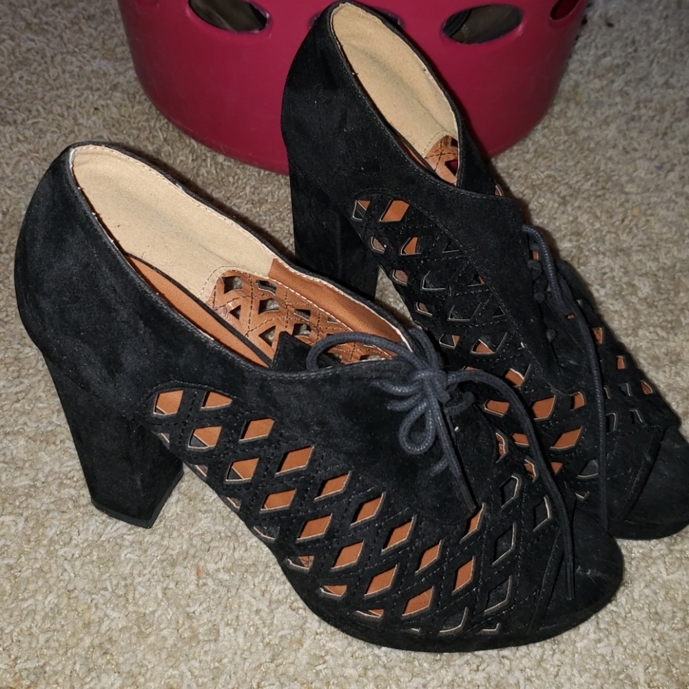 Torrid black cage booties